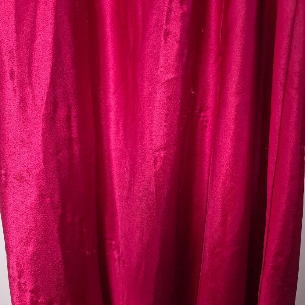 Private Luxuries Deep Rose Pink Satin Slip Dress Size XL Flawed-thread pulls - Picture 8 of 8